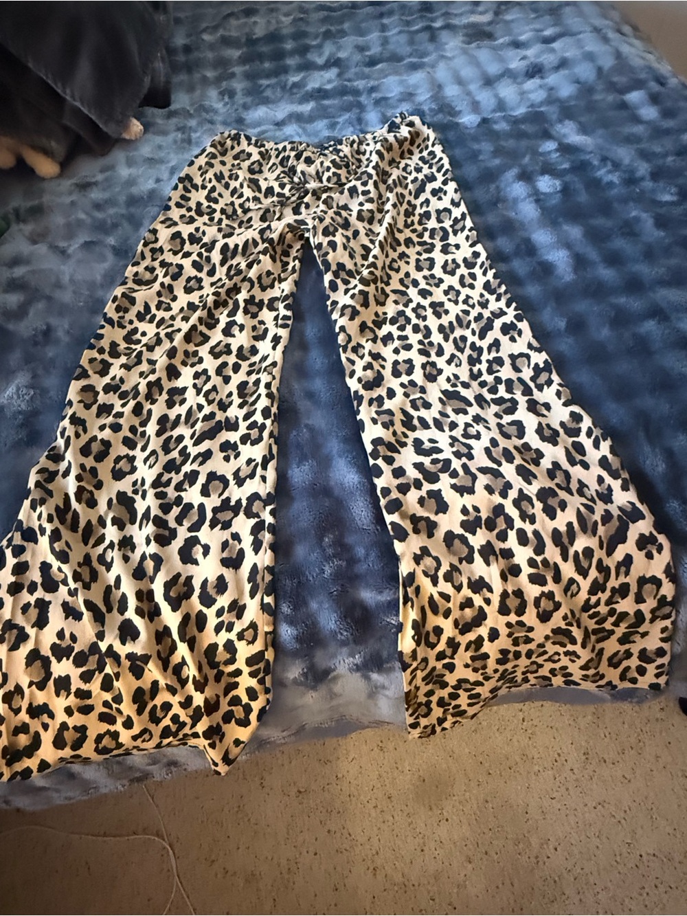 PacSun Leopard Print Wide-Leg Pants in Beige and Black